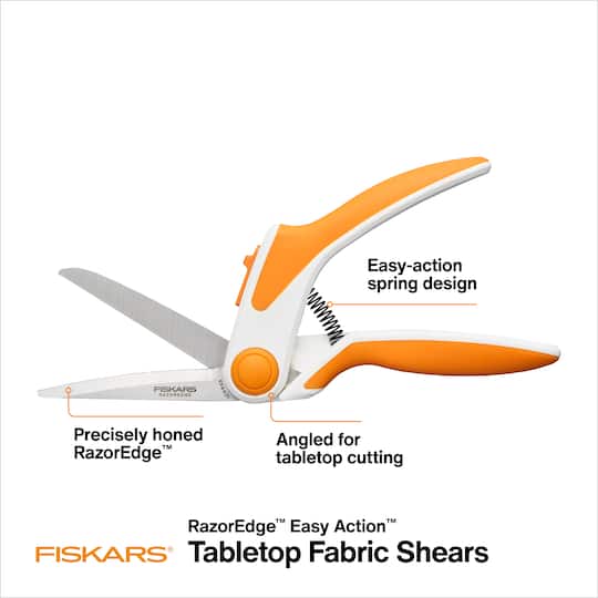 Fiskars® RazorEdge Easy Action™ Fabric Shears for Tabletop Cutting, 8"